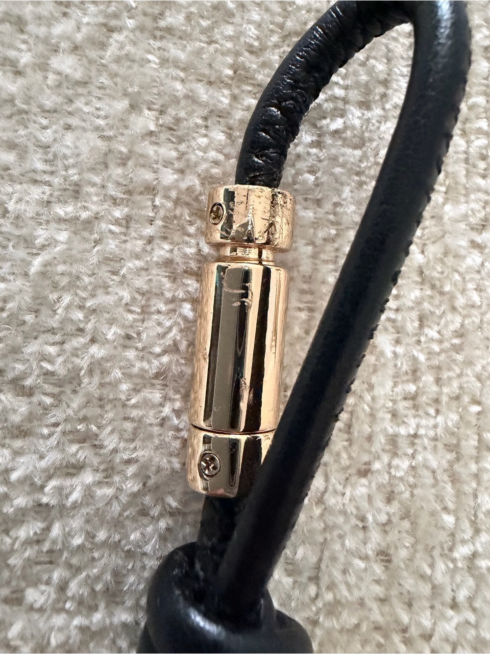 Michael Kors Gold and Black MK Pop Leather Charm - Picture 6 of 7